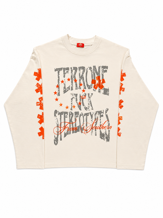 fuck stereotypes longsleeve white